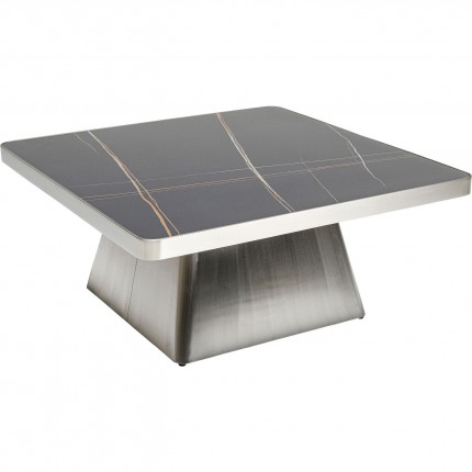 Table basse Miler argentée et noire 80x80cm Kare Design