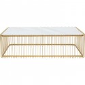 Table basse Wire laiton et effet marbre blanc 145x70cm Kare Design