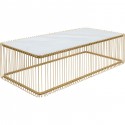 Table basse Wire laiton et effet marbre blanc 145x70cm Kare Design