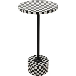 Table d'appoint Domero Chess noire et blanche 25cm Kare Design