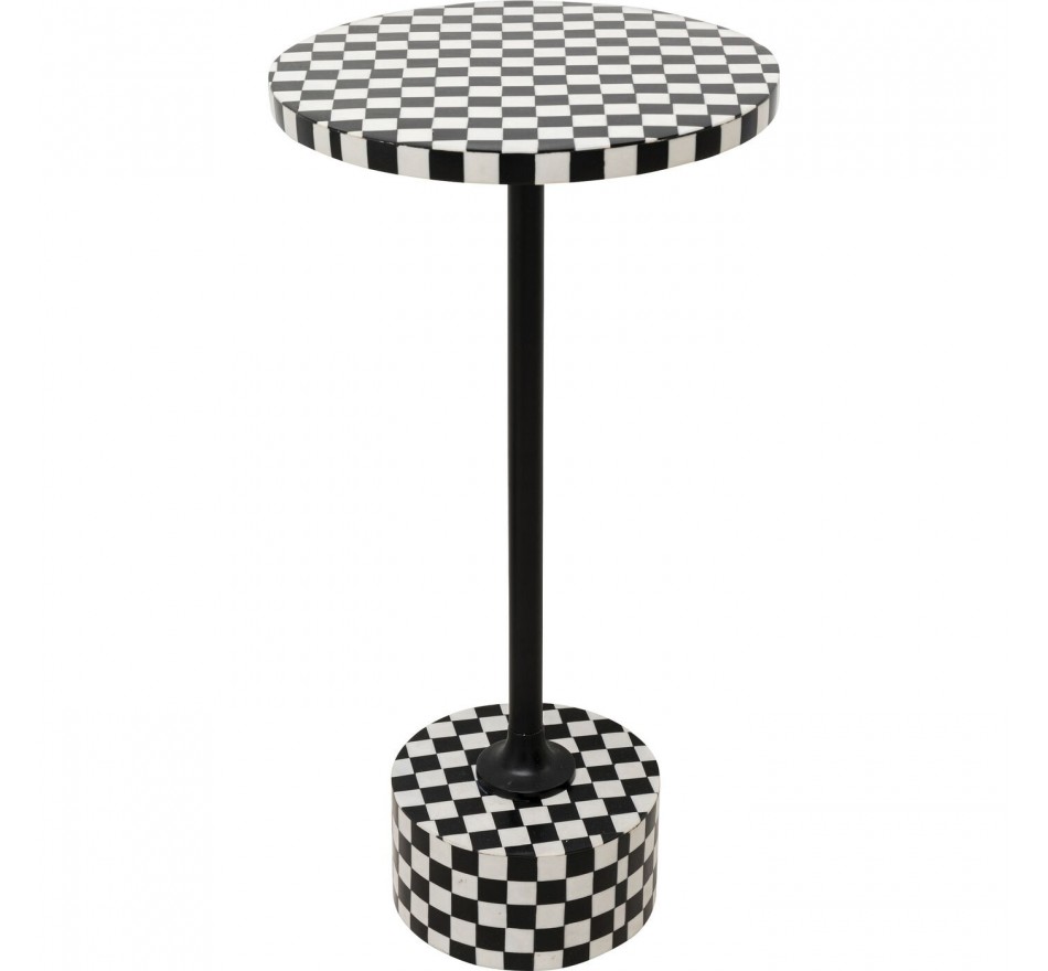 Table d'appoint Domero Chess noire et blanche 25cm Kare Design