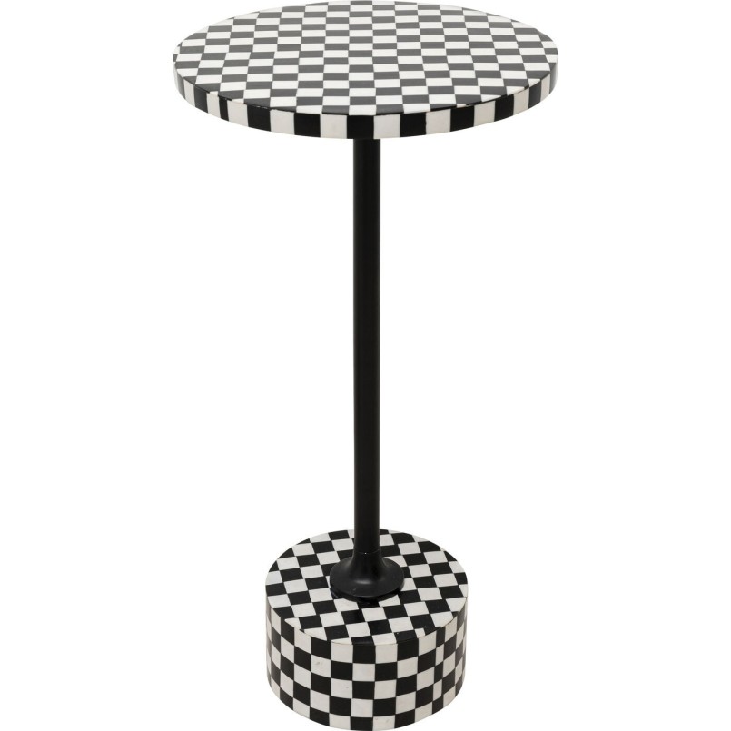 Table d appoint Domero Chess noir blanc Ø25cm