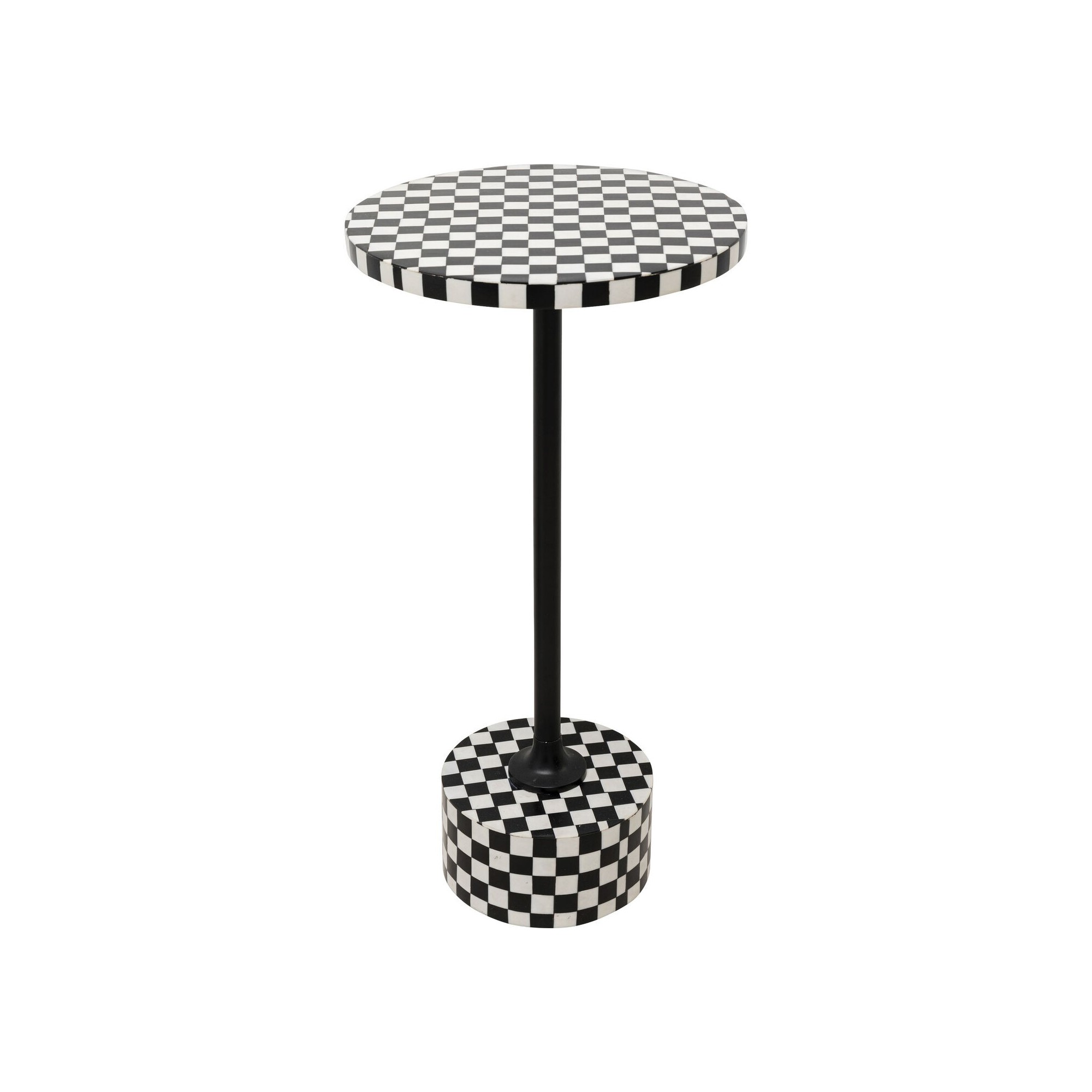 Table d'appoint Domero Chess noire et blanche 25cm Kare Design