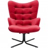 Fauteuil pivotant Oscar velours rouge Kare Design