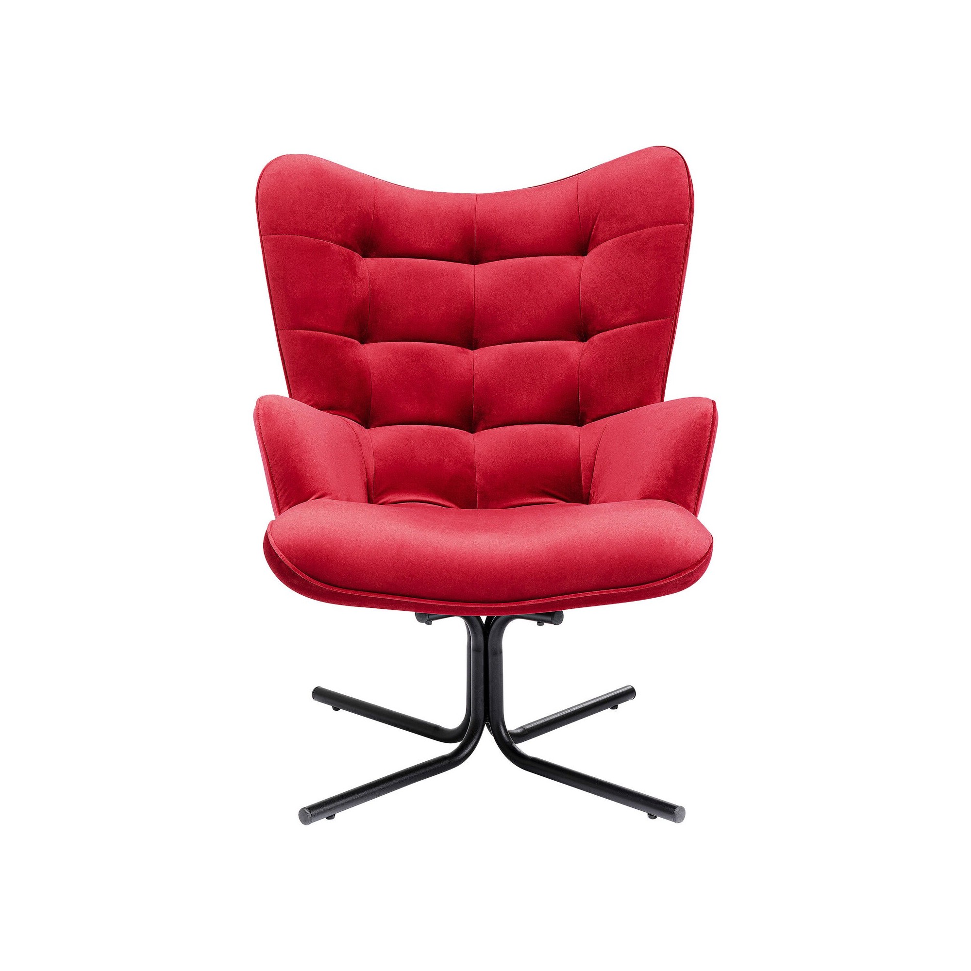 Fauteuil pivotant Oscar velours rouge Kare Design