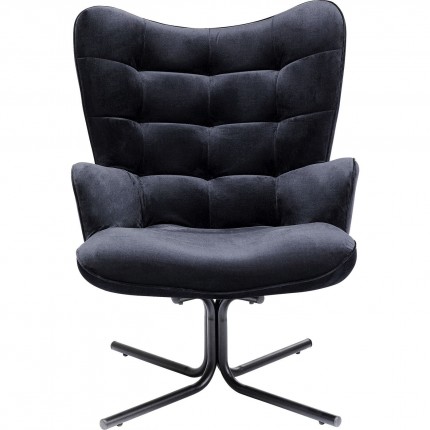 Fauteuil pivotant Oscar velours noir Kare Design