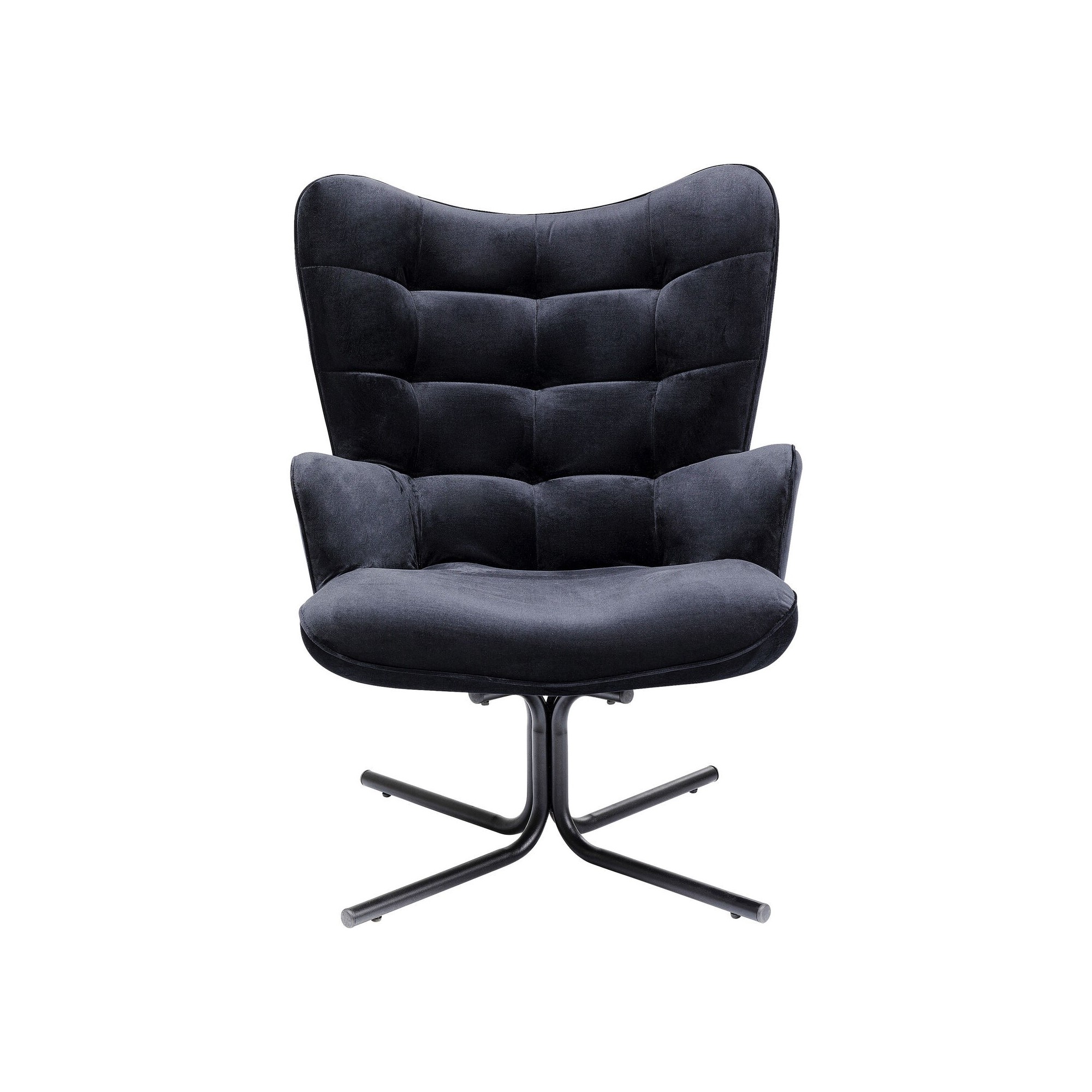 Fauteuil pivotant Oscar velours noir Kare Design