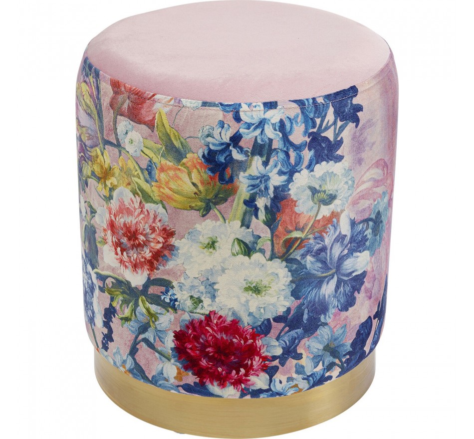 Tabouret Cherry Flower rose fleurs laiton Kare Design