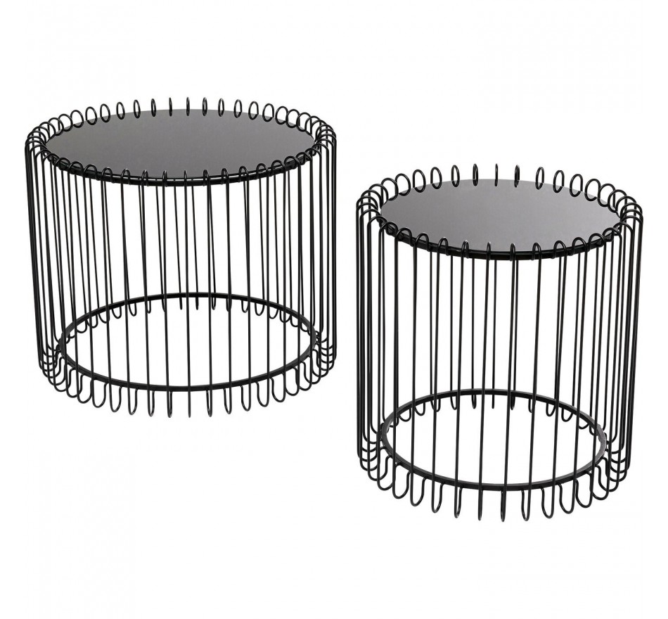 Tables basses Line Onyx noires set de 2 Kare Design