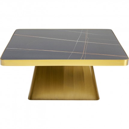 Table basse Miler dorée et noire 80x80cm Kare Design