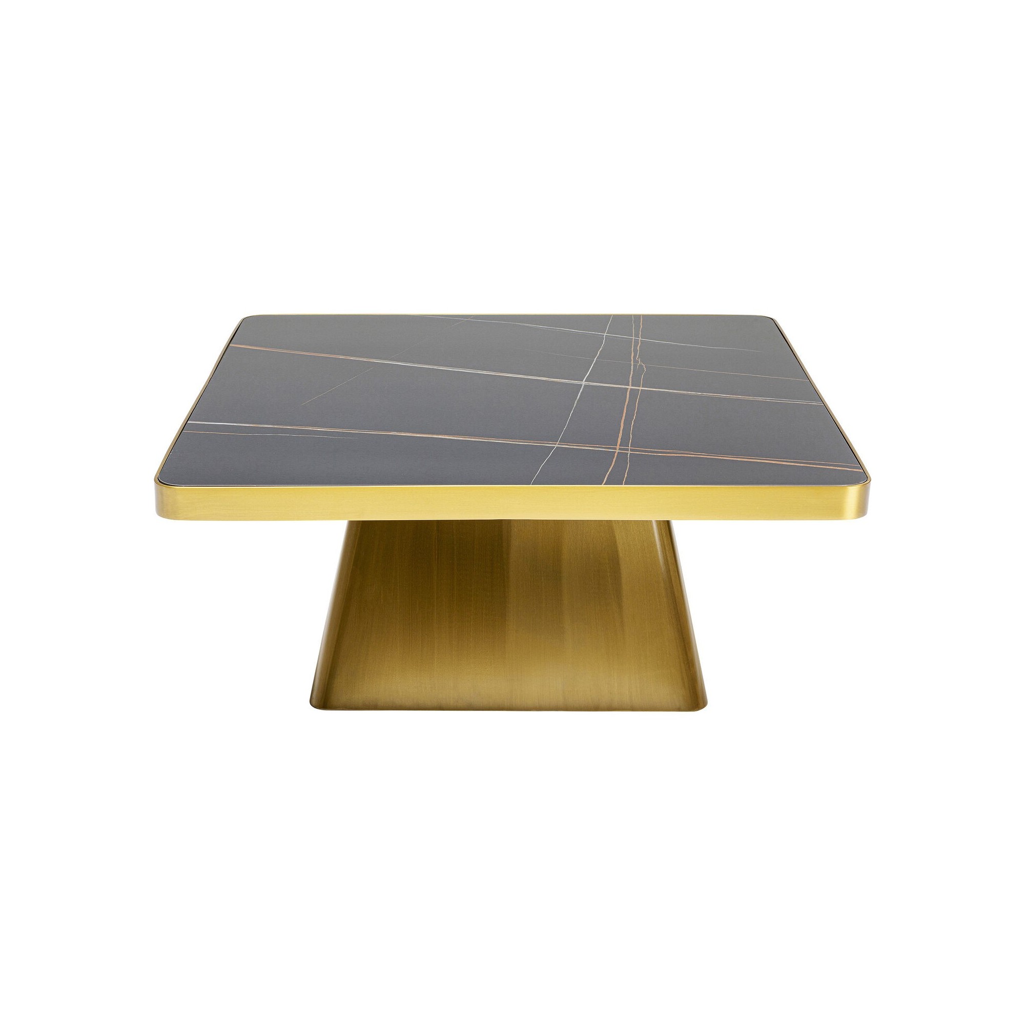 Table basse Miler dorée et noire 80x80cm Kare Design
