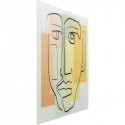 Tableau en verre visage pastel 100x100cm Kare Design