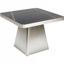 Table d'appoint Miler argentée et noire 60x60cm Kare Design