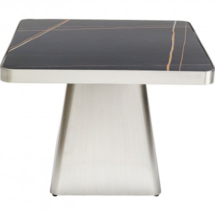 Table d'appoint Miler argentée et noire 60x60cm Kare Design