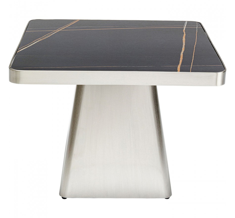 Table d'appoint Miler argentée et noire 60x60cm Kare Design