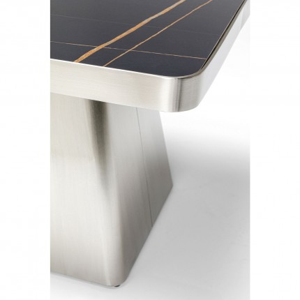 Table d'appoint Miler argentée et noire 60x60cm Kare Design