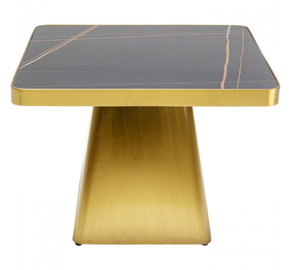 Table d'appoint Miler dorée et noire 60x60cm Kare Design