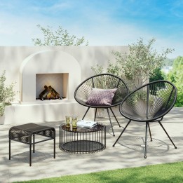 Tabouret Acapulco noir