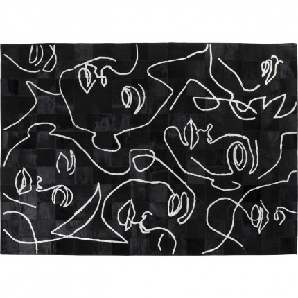 Tapis visages noir 240x170cm Kare Design