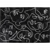 Tapis visages noir 240x170cm Kare Design