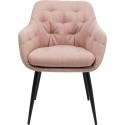 Chaise avec accoudoirs Elaine rose Kare Design