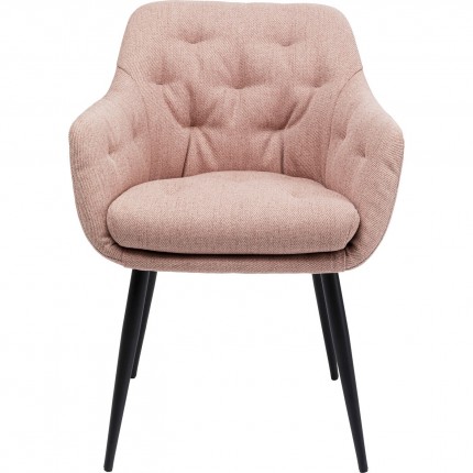 Chaise avec accoudoirs Elaine rose Kare Design