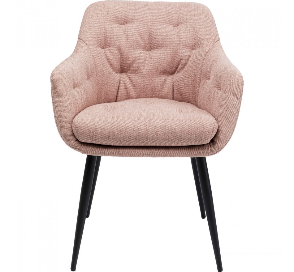 Chaise avec accoudoirs Elaine rose Kare Design