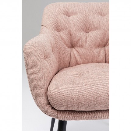 Chaise avec accoudoirs Elaine rose Kare Design