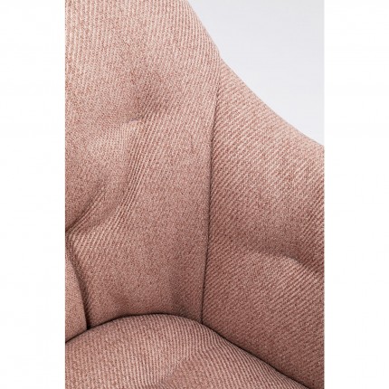Chaise avec accoudoirs Elaine rose Kare Design