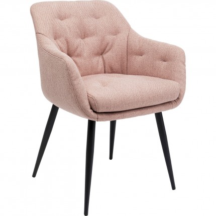 Chaise avec accoudoirs Elaine rose Kare Design