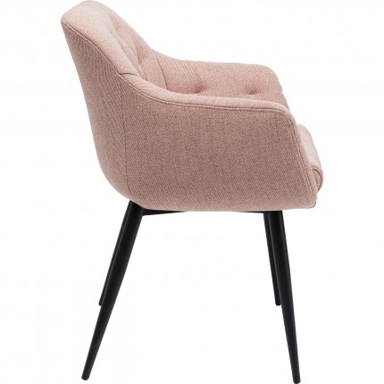 Chaise avec accoudoirs Elaine rose Kare Design