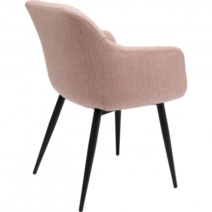 Chaise avec accoudoirs Elaine rose Kare Design