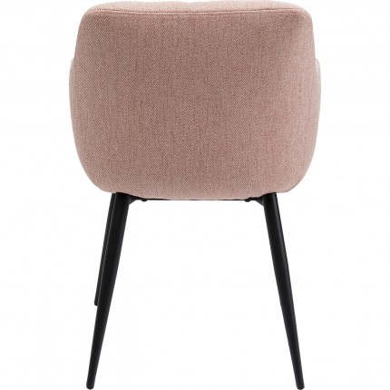 Chaise avec accoudoirs Elaine rose Kare Design