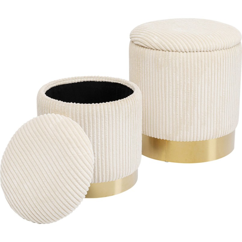 Tabourets Plush crème set de 2 Kare Design