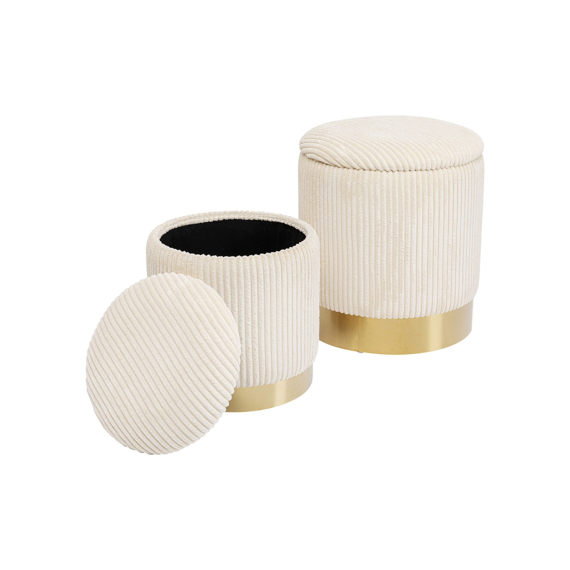 Tabourets Plush crème set de 2 Kare Design