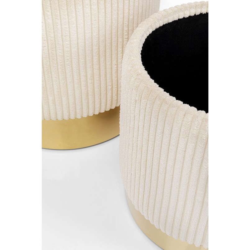 Tabourets Plush crème set de 2 Kare Design
