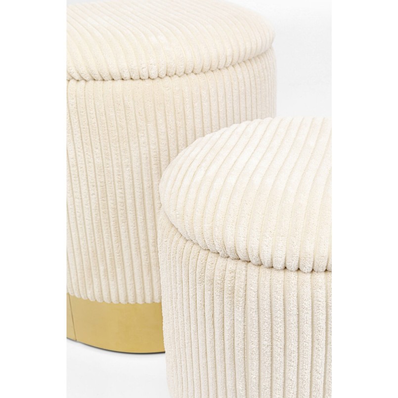 Tabourets Plush crème set de 2 Kare Design