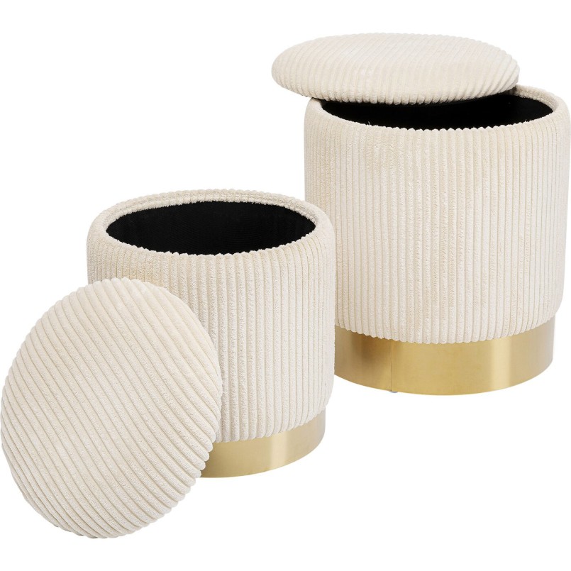 Tabourets Plush crème set de 2 Kare Design