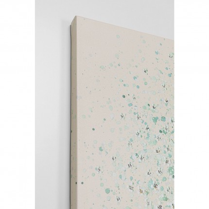 Tableau Touched fleurs pirogue beige et vert 120x160cm Kare Design