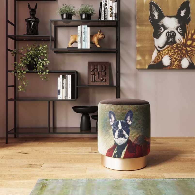 Tableau Touched Dog with Pineapple 80x80cm Kare Design