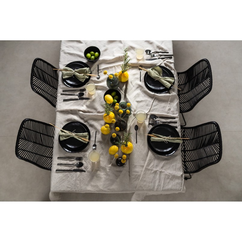 Couverts Gloria noir (16-pcs)