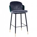 Tabouret de bar Hojas velours gris et vert Kare Design