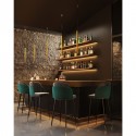 Tabouret de bar Hojas velours gris et vert Kare Design