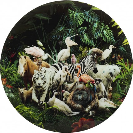 Tableau en verre Animaux de la jungle 120cm Kare Design