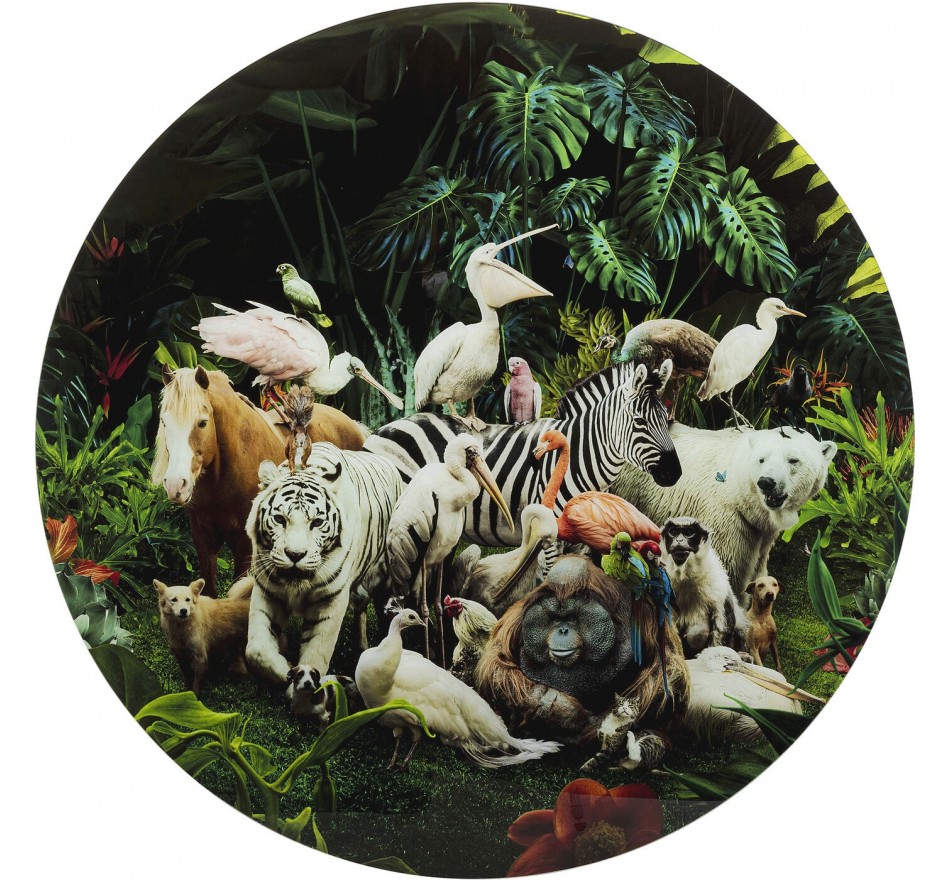 Tableau en verre Animaux de la jungle 120cm Kare Design