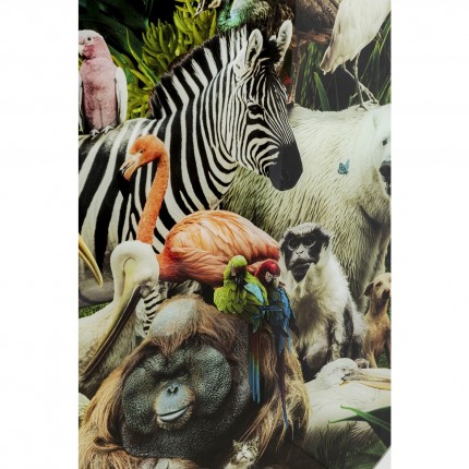 Tableau en verre Animaux de la jungle 120cm Kare Design