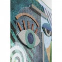 Tableau buste géométrique bleu 100x150cm Kare Design