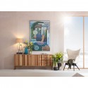 Tableau buste géométrique bleu 100x150cm Kare Design