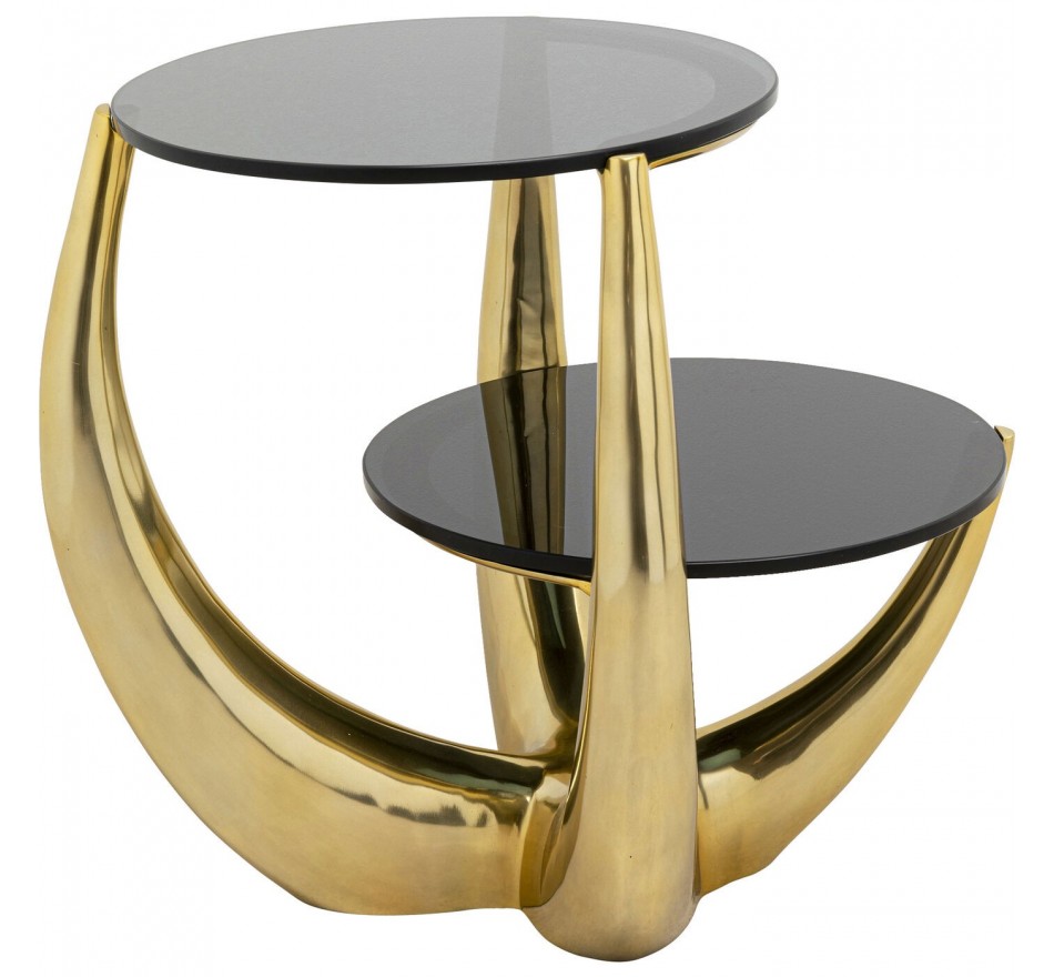 Table d'appoint Piera noire et dorée Kare Design