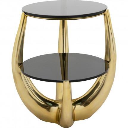 Table d'appoint Piera noire et dorée Kare Design
